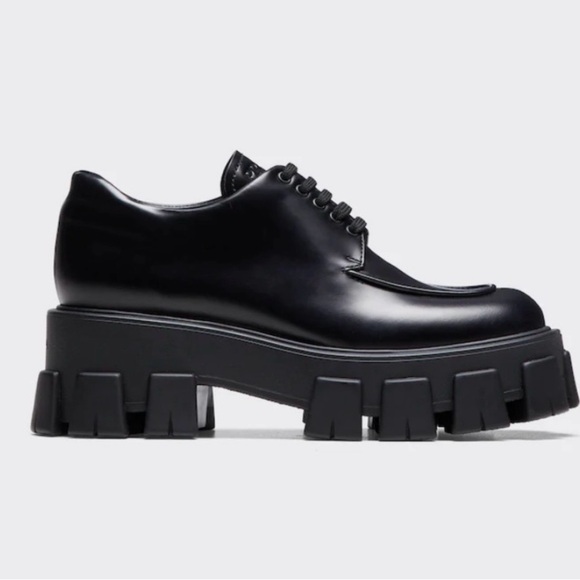 PRADA
Brushed Leather Monolith Loafers with Laces - Picture 2 of 8